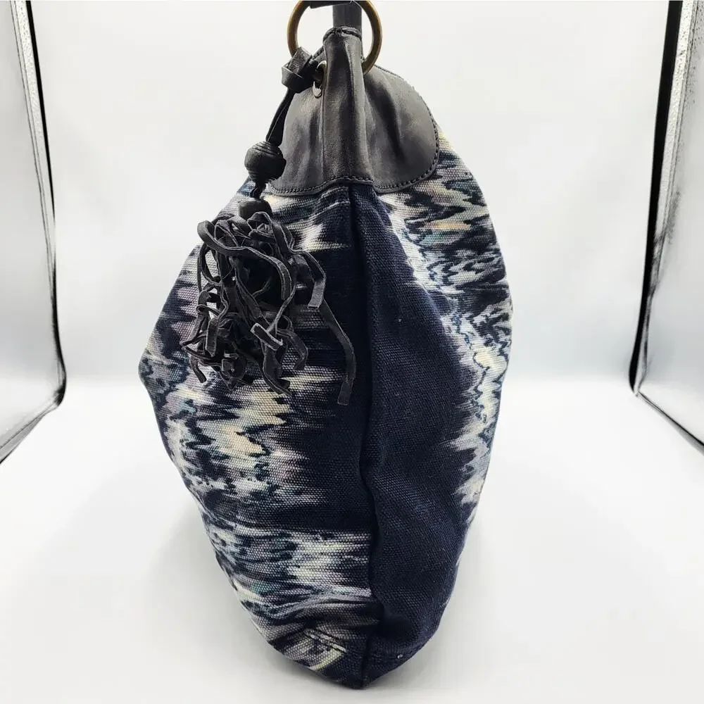 Banana Republic Hobo Shoulder Bag Tie-Dye Watercolor Canvas Tapestry Design